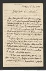 Nachlass Franz Steindachner, Brief von Ferdinand Krauss an Franz Steindachner (06.12.1877), Inv.Nr. 278.02, Seite 1
